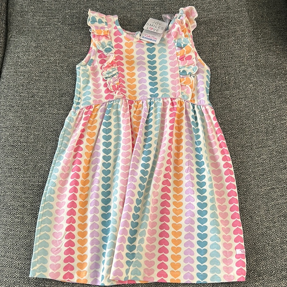 Ruffle Butts Rainboe Hearts Waterfall Tank Dress